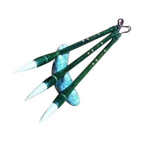 高品质中国书画毛笔，特级弹力兼毫毛笔，绿檀木笔杆，书法或画画毛笔 High Quality Chinese Calligraphy and Painting Brush Super Elastic Wolf & Sheep Hair Brush Green Sandalwood Pen Holder