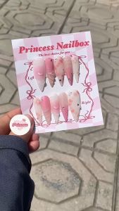 PrincessNailbox[mãTP03]móng úp sơn gelthiết kế thủ công(tặng keodũamiếng dángiấy lau…)