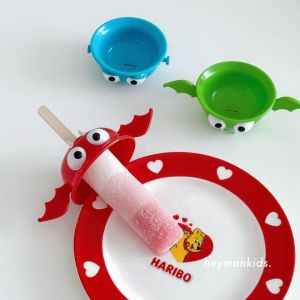 HeymanKids Creative Mini Bat Ice Cream Holder Kids Lollipop Tray Leak-Proof No Mess Hand Dirty Proof Kitchen Cooking Utensils