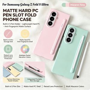 Multi-color Candy Skin Feel Anti-Fingerprint Case For Samsung Z Fold 8 Ultra 6 7 5 Stylus Pen & Slot Raised Lens Protector Cover