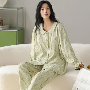 MiiOW | Pure Cotton Long Sleeve Loose Casual Home Clothes Set For Women Cat Person 2025 New Style Sleepwear Suitable For Outdoor Wear