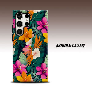 Vibrant Tropical Hibiscus For Samsung Galaxy S26 S25 S24 A56 A36 Dual Layer Luxury Fashion Full Lens Protective Case