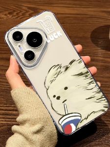 Cute Creative Dog Cartoon Huawei Pura80/70ultra P60Art Transparent Soft TPU Protective Phone Case for Men And Women