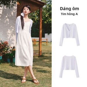 Semir | Áo Khoác Ngắn Chống Tia UV Có Viền Ren Ôm Sát