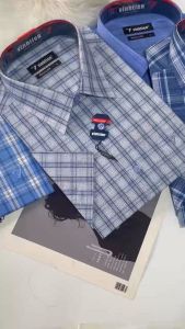 Áo Sơ Mi Ngắn Tay Sọc Caro Cotton Vĩnh Tiến Vạt Ngang - Fom Regular 350  Nhiều màu N2