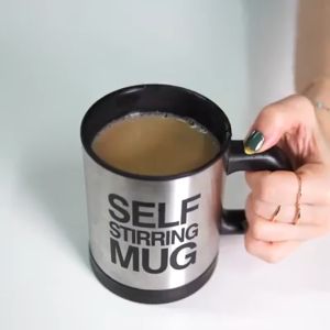 HOMEKING | Self Stirring Mug Coffee Automatic Cup Stainless Steel Coffee Mixing Mug Cawan Kacau Automatik