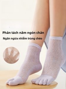 MiiOW | Tất ống ngắn năm ngón chống mùi kháng khuẩn mỏng mùa hè cho nữ Tất lưới thoáng khí Tất ống vừa phải MiiOW Cat Person