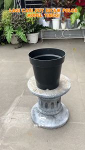 Pot Bunga Tanaman Plastik Tinggi Srondol Polos 25 Hitam - SRONDOL 25 HITAM