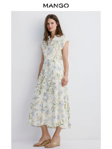Mango | New Autumn Vacation Floral Print Shirt Waist Dress