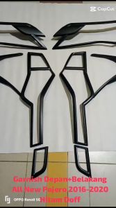 Garnish List Lampu Depan Belakang All New Pajero 2016 2017 2018 2019 2020 (Sebelum Facelift 2021) Hitam Doff Dan Chrome Premium