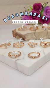 Cincin Dewasa Permata Zirkon Lapis Emas Gold A213