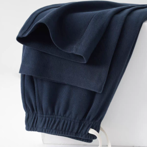 High-End Heavyweight 350g Grey-White Drapey Straight Leg Diagonal Sweatpants Men Comfortable Texture Casual Sports Long Trousers