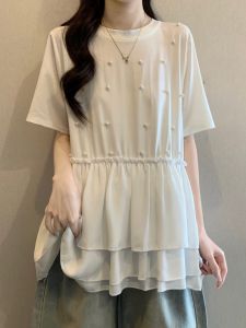 Beading Slim Fit Tunic Top Plus Size