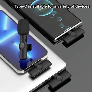 Basix | Wireless Lavalier Microphone Clip-On Lapel USB-C Audio Video Recording for Phone Live Streaming