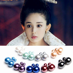 Buy One Get One Free Korean Version S925 Sterling Silver Earrings Womens Double-Sided Pearl Earrings Anti-Allergy Graceful Earrings Womens 2023