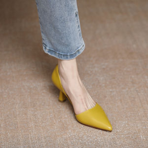 French Style Black Pointed Toe High Heels Soft Bottom Work Shoes Comfortable All Day Wear Lightweight Fashionable Single Shoes