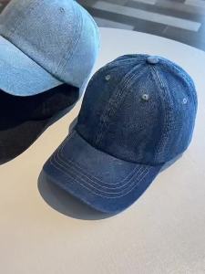 New Fashion Denim Baseball Cap For Women Men Solid Color Adjustable Outdoor Sun Visors Hat Punk Hip Hop Dad Trucker Ponytail Cap