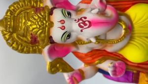 Eco-Friendly Mitti Clay Ganesha Idol | Handcrafted Ganpati Murti for Ganesh Chaturthi Pooja & Home Decor | Biodegradable | Size: H 10 in x W 6 in – 1 Pc