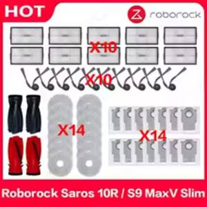Roborock | Compatible For ( Roborock Saros 10R / S9 MaxV Slim ) Spare Parts Main Side Brush Filter Mop Dust Bag Accessories Consumables