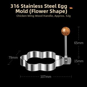 FADEKANG | Heart-shaped Egg Shaping Mold Food-grade 316 Stainless Steel Non-stick