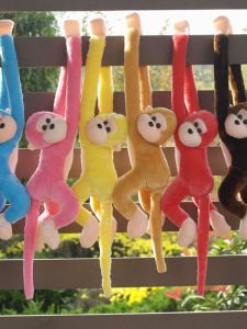 Long-Armed Monkey Plush Toy Call-Out Train Collision Avoidance Colorful Curtain Binding Doll for Children And Teenagers