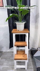 convertible bar stool multi function ladder chair bar stool ladder three step wooden foldable ladder plant pot display organizer