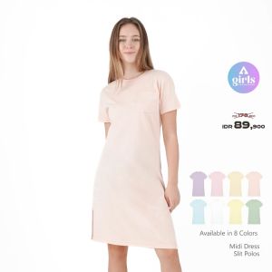 Aerostreet T Shirt Midi Dress Narumi Polos Cerah KB1AA