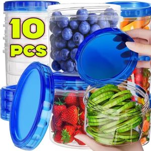 10 cái thùng đông lạnh với nắp xoắn chống rò rỉ Hộp Ăn Trưa tủ lạnh tổ chức Crisper kín thực phẩm lưu trữ container hộp bento