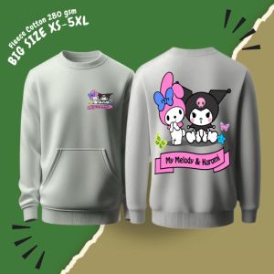 {\n    \"article\": \" Hoodie Jumper HSCLO Cartoon Kuromi & My Melody Warna Putih Bahan Fleece Jaket Lengan Panjang Ukuran Jumbo Big Size XS S M L XL XXL 3XL 4XL 5XL