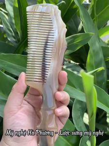 Lược Sừng Khía Đốt Trúc (size: L-20cm) | Mỹ nghệ Hà Phương lược chải tóc gỡ rối masage quà tặng