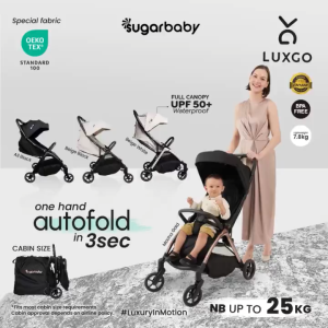 SUGAR BABY STROLLER ON THE GO KERETA DORONG BAYI / STROLLER AUTOFOLD/ STROLLER BAYI / STROLLER LUXGO KERETA DORONG BAYI