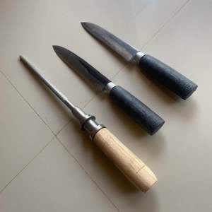 Paket murah 2pcs pisau baja hss & Asahan kristal asli kwalitas manteb