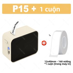 Máy In Nhãn Nhiệt Không Mực 12-15mm Mini Di Động Bluetooth Máy Dán Nhãn Tự Dính Với Cuộn 12x40mm P15 Maker