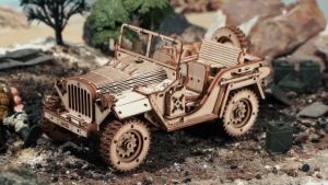 Đồ Chơi Lắp Ráp Bằng Gỗ 3D Robottime Mô Hình Rokr Quân Đội Xe Jeep 3D MC701 (Tỷ lệ 1:18) -  Đồ Chơi Cho Bé