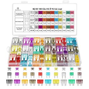 180 Chiếc Xe Cầu Chì Assortment Bộ Lưỡi Dao Ô Tô Cầu Chì 3 Kích Cỡ Thay Thế Cho Tự Động RV Xe Tải Xe Máy Thuyền