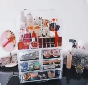 ❣️SPACEIDEAS❣️ Stackable Thickness Acrylic Makeup Organizer Box Makeup Box Makeup Storage Makeup Holder Makeup Stand Cosmetics Box Cosmetics Organizer Cosmetics Holder Cosmetics Storage Cosmetics Stand Perfumes Box Perfume Stand Desktop Box Desk Box