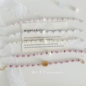 Adorable Fresh Peanut Bead Bracelet Womens Fashion Jewelry Original Design Durable Mixed Material Sweet Style Handmade Craft