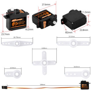 DSpower 8g Micro Digital Servo Coreless Motor Plastic Gear 1.40kg 4.8~6.0V DC for RC Fixed Wing Multicopter Wltoys Toy Part