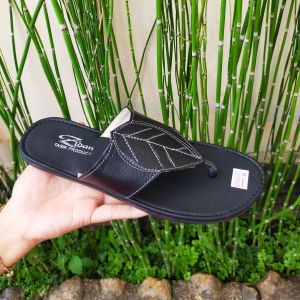 Sandal Wanita Teplek Papirut Daun Sol Karet Anti Licin