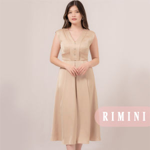RIMINI - Dress Cewe Gaun Pesta Natal Putungan Vneck XS-3XL- Chrestelle Dress 85880