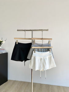 High Waist Drawstring Trouser Shorts Womens Slim Fit Fashionable Casual Pants High Waist Polyester Fiber Commuter Style