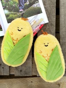 Scrawl Corn Rain over the Mountain Original Corn Plush Pencil Bag Cute Stationery Case Large Capacity Student Pencil Cosmetics Bag