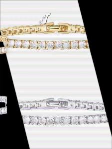 2pcs Simple And Stylish Fully Inlaid Micro-inlaid Water Diamond  3mm Cubic Zirconia Classic Tennis Bracelet