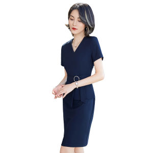 RYRYSTYLE ชุดเดรสทางการเก็บเครื่องประดับสไตล์ตะวันตกใหม่สำหรับผู้หญิงช่างเทคนิคแช่เท้าในฤดูร้อนช่างเสริมสวยอารมณ์ชุดทำงานสำหรับ2073