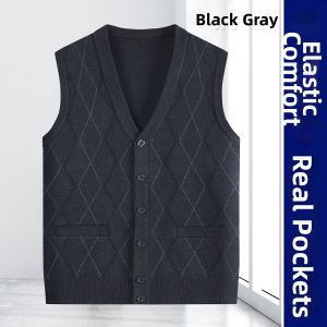 AOYUNNIAO | Middle-aged and Elder Mens Knitted Vest for Autumn and Winter Leisure