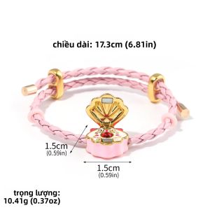 Vòng Tay Hạt Cườm Màu Hồng Mermaid Melody Có Vỏ Sò Có Thể Mở Dành Cho Nữ Trang Sức Dây Tết Tinh Tế Quyến Rũ Dành Cho Các Bữa Tiệc