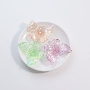 10Pcs/Lot Acrylic Butterfly Beads Transparent Color Crafts Ornament for DIY Clothing Headwear Wedding Home Decoration Supplies