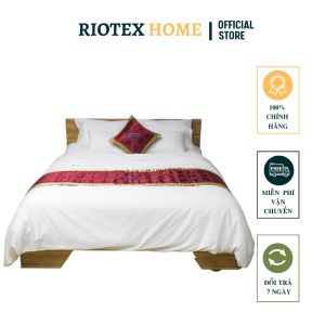 Bộ Ga Gối Mền KHÁCH SẠN 5 Món Trắng Trơn Riotex Gồm 1 Ga Giường + 2 Vỏ Gối 50x70cm + 1 Ruột Chăn Chần Bông + 1 Vỏ Chăn