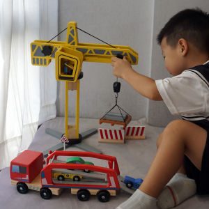 Large Realistic Wooden Crane Toy