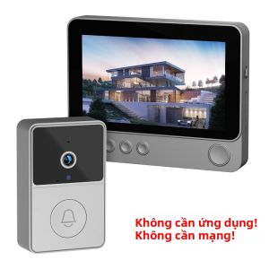 Camera Liên Lạc Video Chuông Cửa Không Dây 2.4GHz Với Âm Thanh Hai Chiều Tầm Nhìn Ban Đêm Hồng Ngoại Màn Hình IPS 4.3 Inch Độ Phân Giải 640x480P